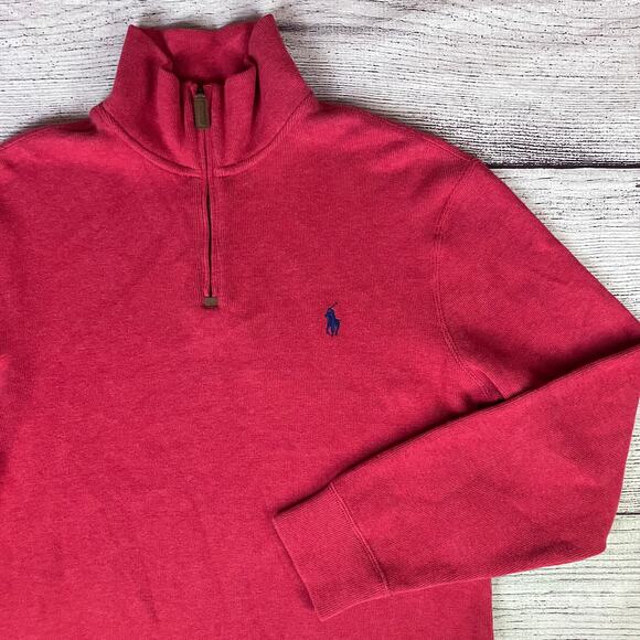 Polo Ralph Lauren Red Quarter Zip Pullover - Picture 1 of 7